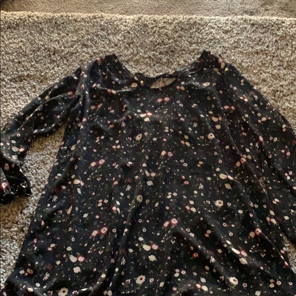 Black flower design dress